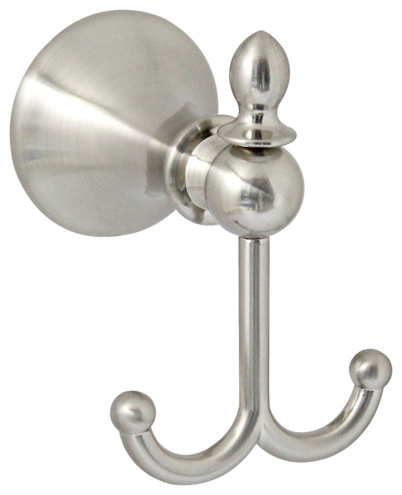 MODONA's Double Robe and Towel Hook Antica Series -, Satin Nickel