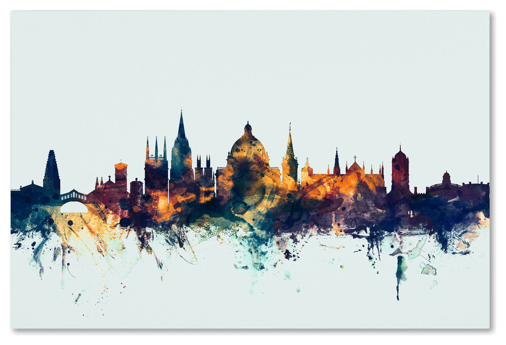 Michael Tompsett ''Oxford England Skyline Blue'' Canvas Art, 12x19