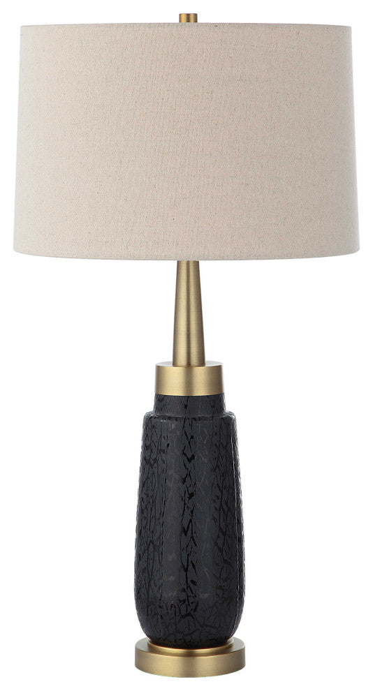 Spyglass Black Wood Grain Table Lamp