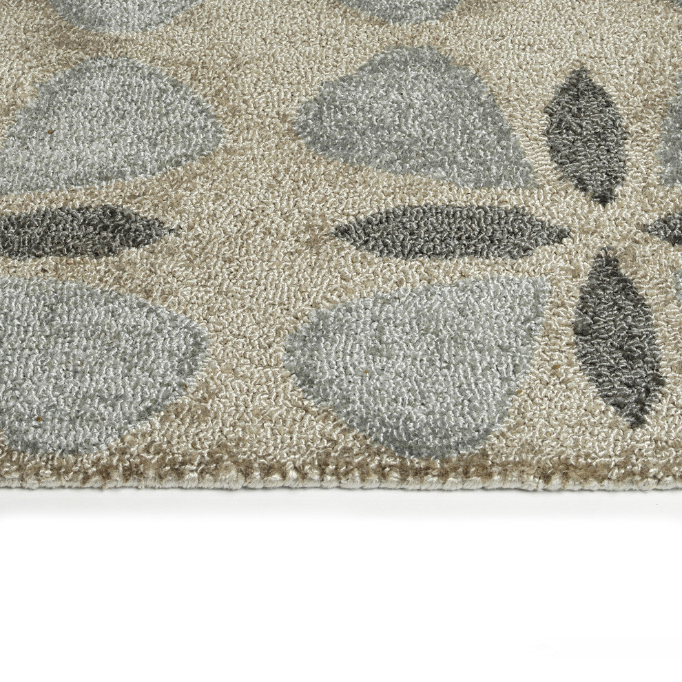 Peranakan Tile Collection Grey 5' x 8' Rectangle Indoor-Outdoor Area Rug