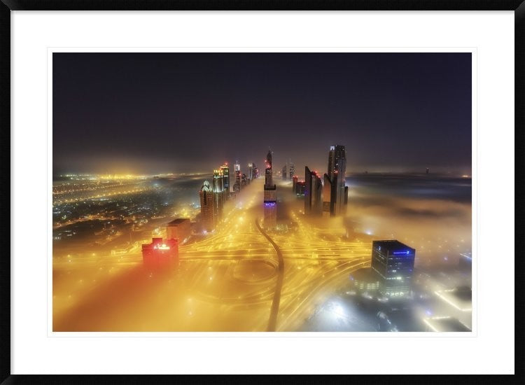 "Fog Invasion" Framed Digital Print by Mohammad Rustam, 38"x28"