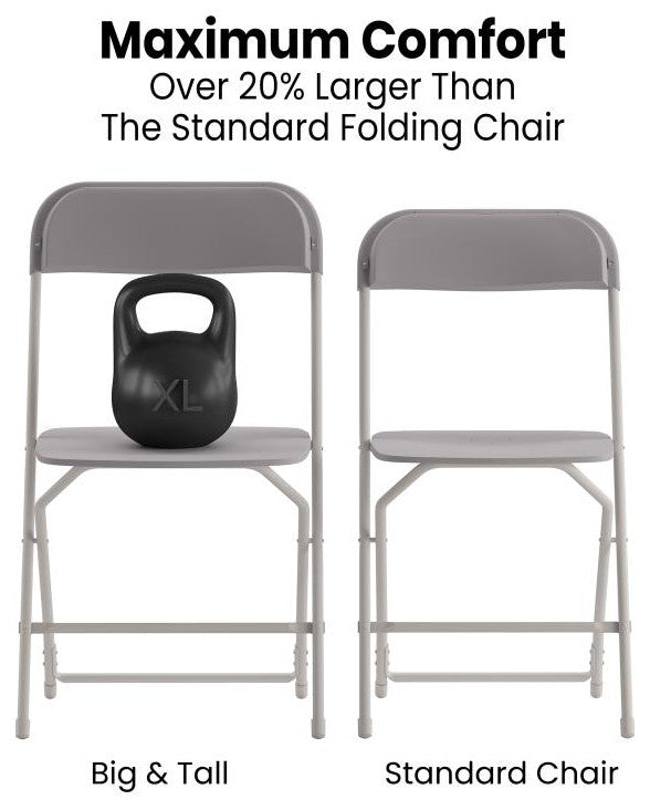 Hercules Big & Tall Commercial Folding Chair/Extra Wide 650LB. Capacity 4-Pack,