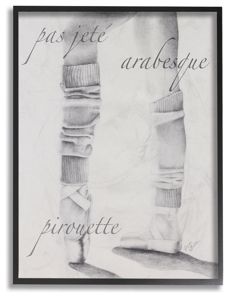 Ballet Silouhette Wall Art, 11x14, Framed Giclee Texturized