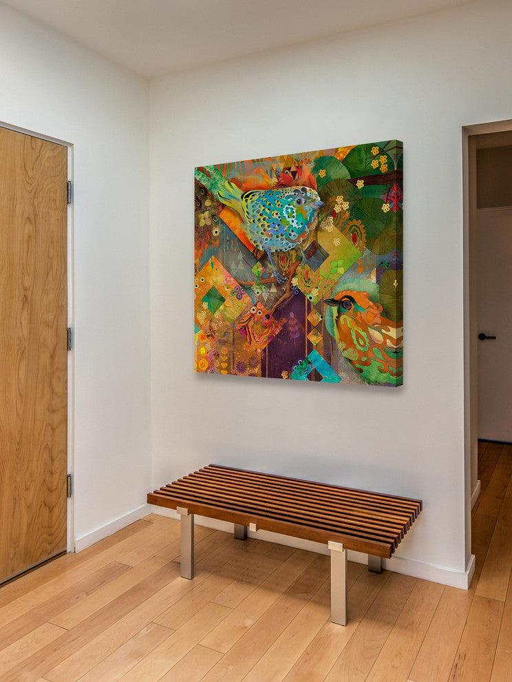 "Tanager Birds" Painting Print on Wrapped Canvas