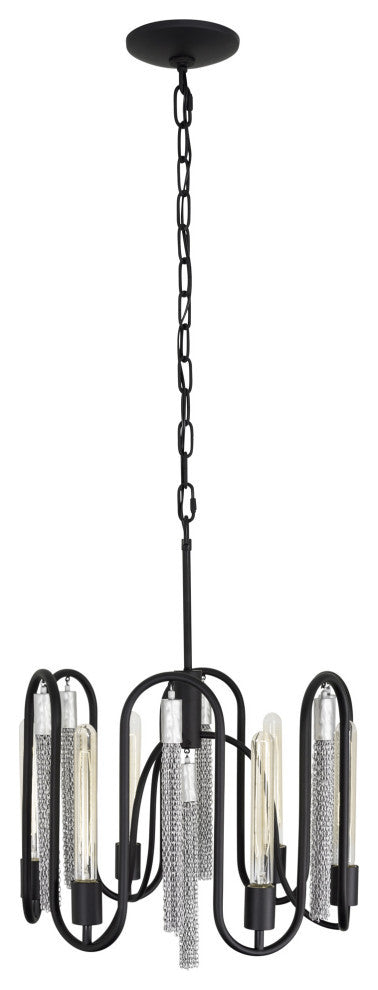 .-     Darden 6-Lt Pendant - Matte Black/Painted Chrome