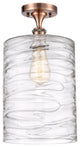 Innovations 516-1C-AC-G1113-L-LED 1-Light Semi-Flush Mount, Antique Copper