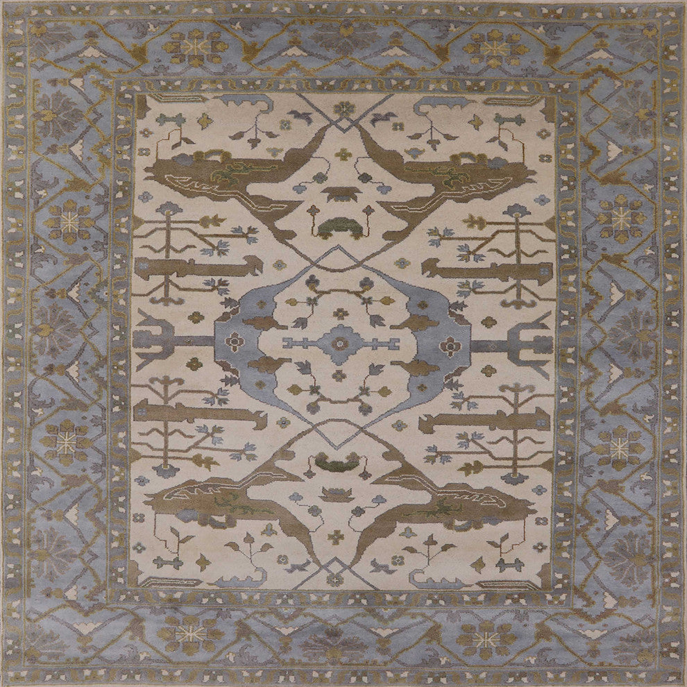 Ahgly Company Indoor Square Mid-Century Modern Area Rugs, 4' Square