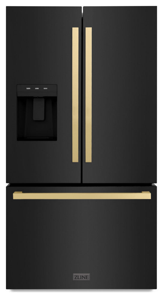 ZLINE 36" Standard Depth Refrigerator With Water, Black RSMZ-W36-BS-FCB