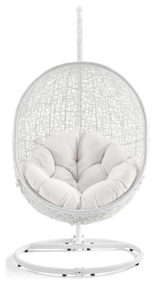 Hide Outdoor Patio Sunbrella Swing Chair With Stand