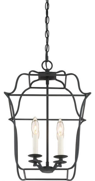 Quoizel GLY5204BA Four Light Foyer Pendant Gallery Royal Ebony