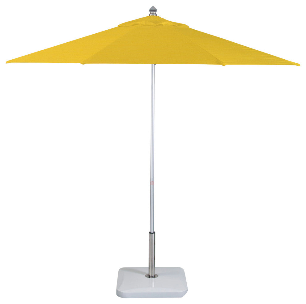 9'  Round Flexibe Commercial Umbrella, Silver, Sunbrella, Sunflower Yellow
