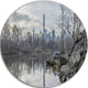 Black And White Central Park Nyc, Landscape Round Wall Art, 11"