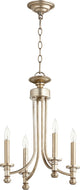 Rossington 4-Light Chandelier, Aged Silver Leaf