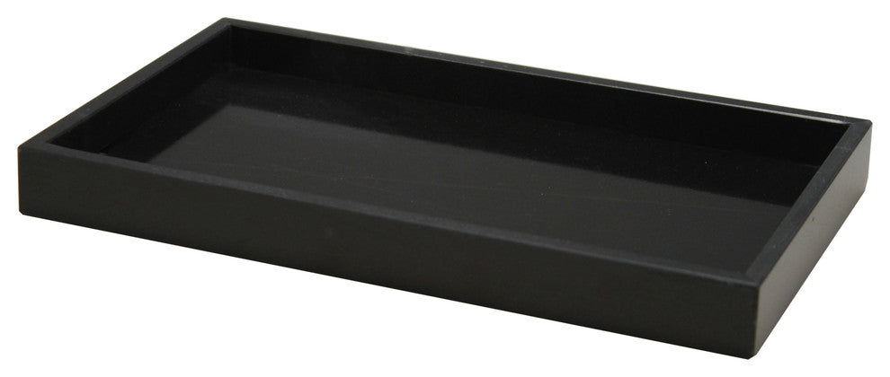 Myrtus Collection Black and Gold Marble Small Amenity Tray, Black