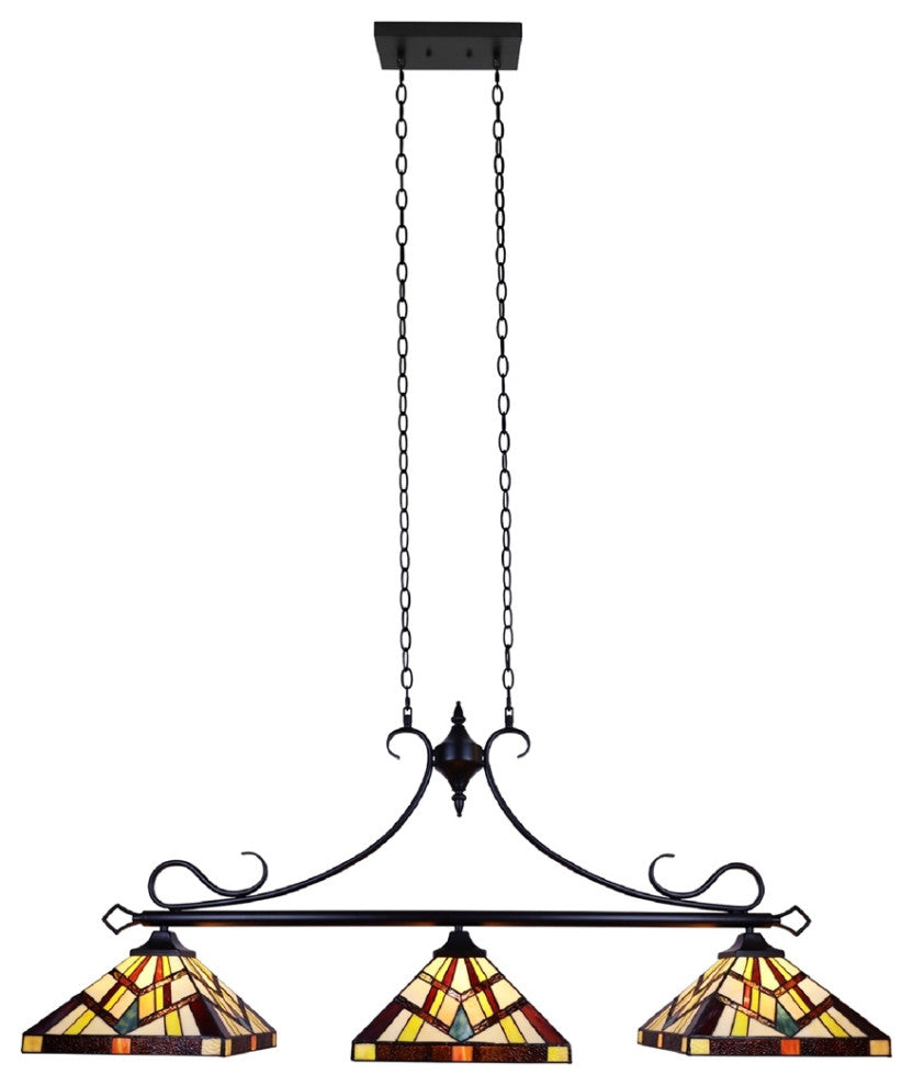 CHLOE Lighting CH3T523BM47-IL3 VINCENT Mission 3 Light Island Pendant 47`` Wide