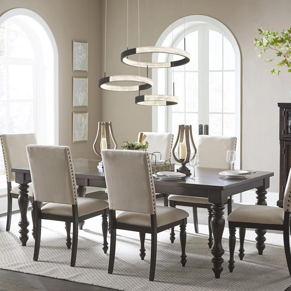 3-Light Statement Tiered LED Chandelier