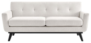 Engage Herringbone Fabric Loveseat, Ivory