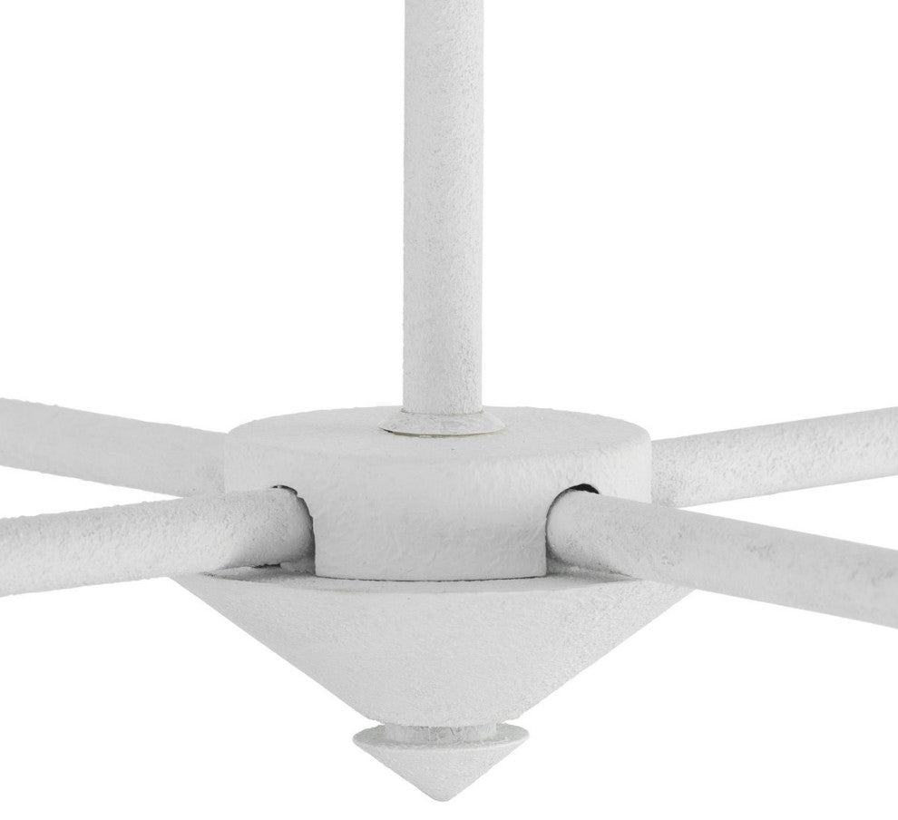Pinellas Collection 6-Light Island Linear Chandelier Light, White Plaster