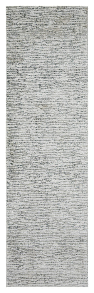 Halton Contemporary Abstract Rug, Iceberg Green, 3'x8'