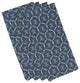 Tufted Geometric Print Napkin, Navy Blue (Set of 4), 19 x 19"