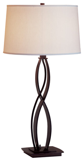 Almost Infinity Table Lamp, Bronze Finish, Natural Anna Shade