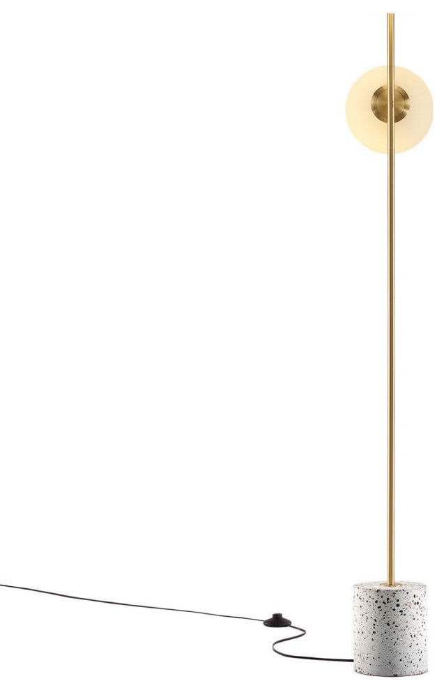 Floor Lamp Light, Gold, Glass, Modern, Mid Century Cafe Bistro Hospitality