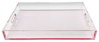 Lucite Tray with handle, Pink