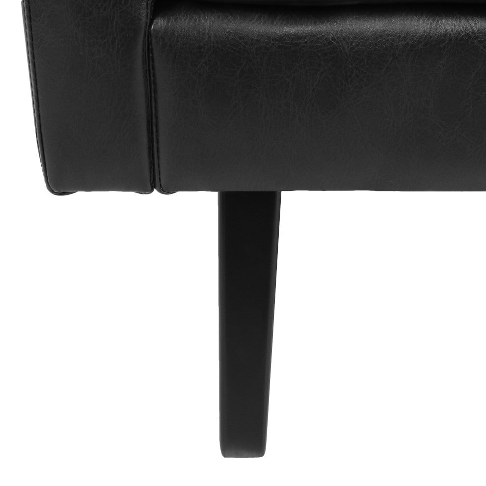 Dowd Mid Century Modern Faux Leather Club Chair, Midnight/Dark Brown
