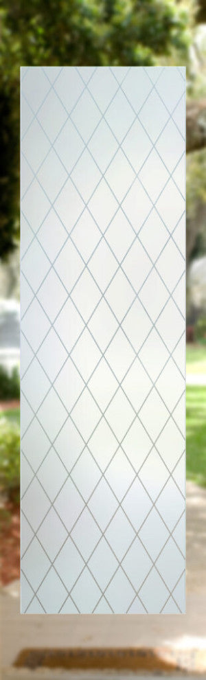 Interior Prehung Door or Interior Slab Door - Diamond Grid - Primed - 24" x...