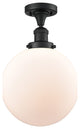 X-Large Beacon 1-Light Semi-Flush Mount, Matte Black, Matte White