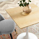 28" Dining Table, Square, Natural Brown White, Metal, Modern, Hospitality