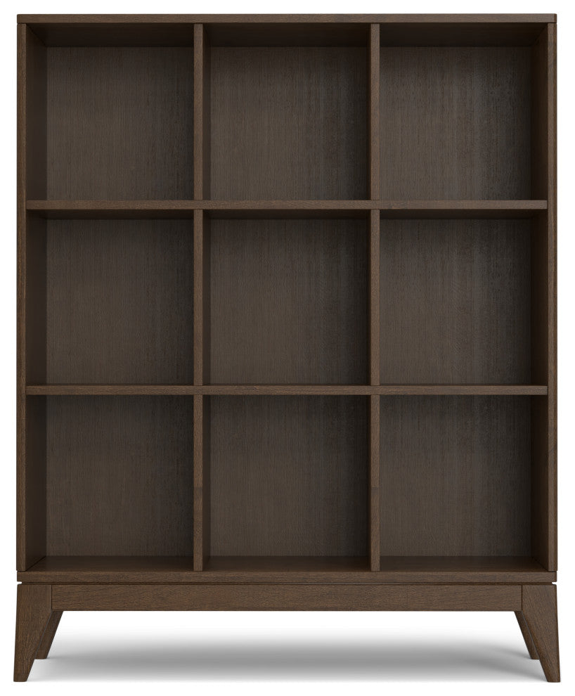Harper Solid Hardwood 9 Cube Storage, Walnut Brown