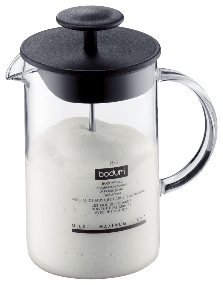 Bodum Latteo Milk Frother With Glass Handle, 0.25 L, 8 Oz