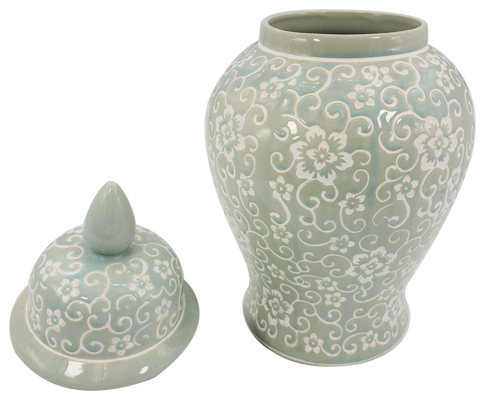18" Patterned Ginger Jar