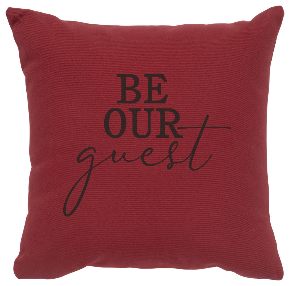 Image Pillow 16x16 Be Our Guest Cotton Brick