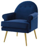 Armchair Accent Chair, Set of 2, Velvet, Blue Navy, Modern, Lounge Hospitality