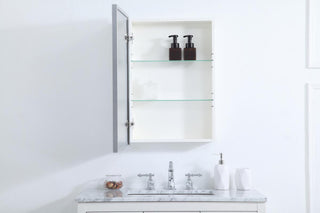 Metal Mirror Medicine Cabinet 20"x28", Silver Finish