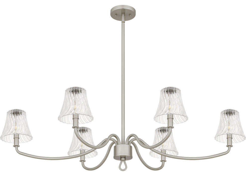 Quoizel MCK644 McKinney 6 Light 44"W Taper Candle Linear - Brushed Nickel