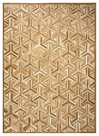 Cowhide Patchwork Rug, Nemesis, Taupe, 10'x14'