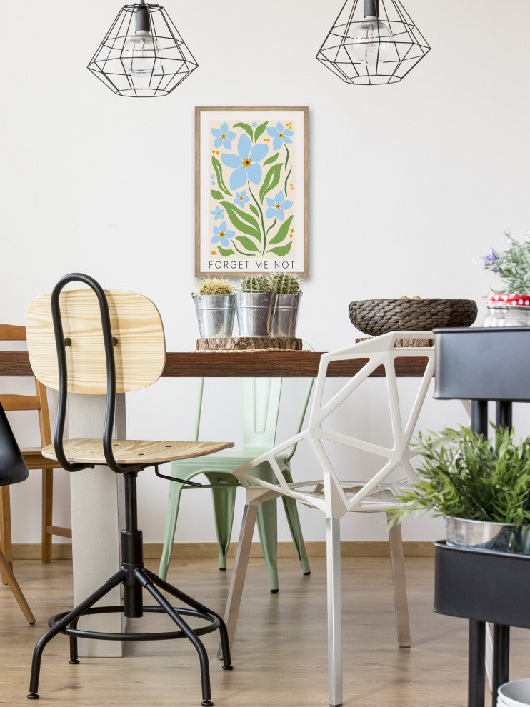 "Pretty Blue Flowers" Framed Painting Print, 30x45