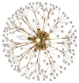 Dunkirk, 4 Light Wall Sconce/Flush Mount, Aged Brass Finish, Crystals