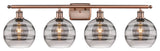 Ballston-Rochester 4-Light 38" Bath Vanity Light, Antique Copper, Light Smoke