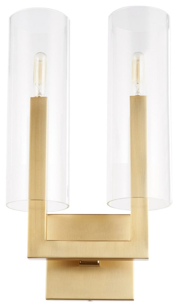 Quorum Harbin 2-Light Wall Mount 5277-2-80, Aged Brass