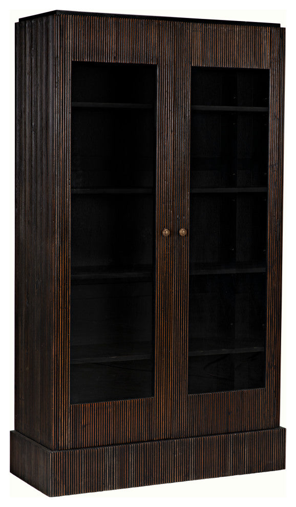 Noho Hutch, Hand Rubbed Black With Light Brown Trim