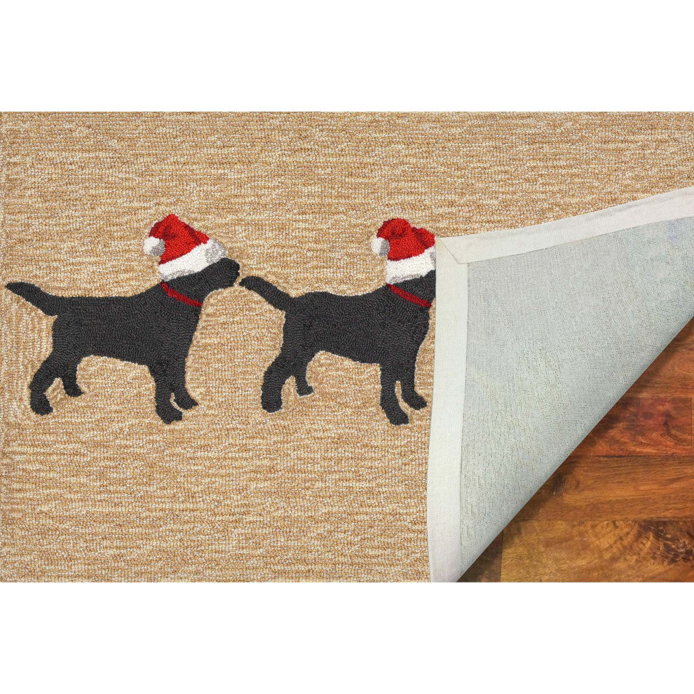 Frontporch 3 Dogs Christmas Indoor/Outdoor Rug Neutral 2''x3''