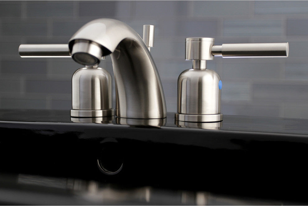 Mini-Widespread Bathroom Faucet With Pop-Up, Brushed Nickel