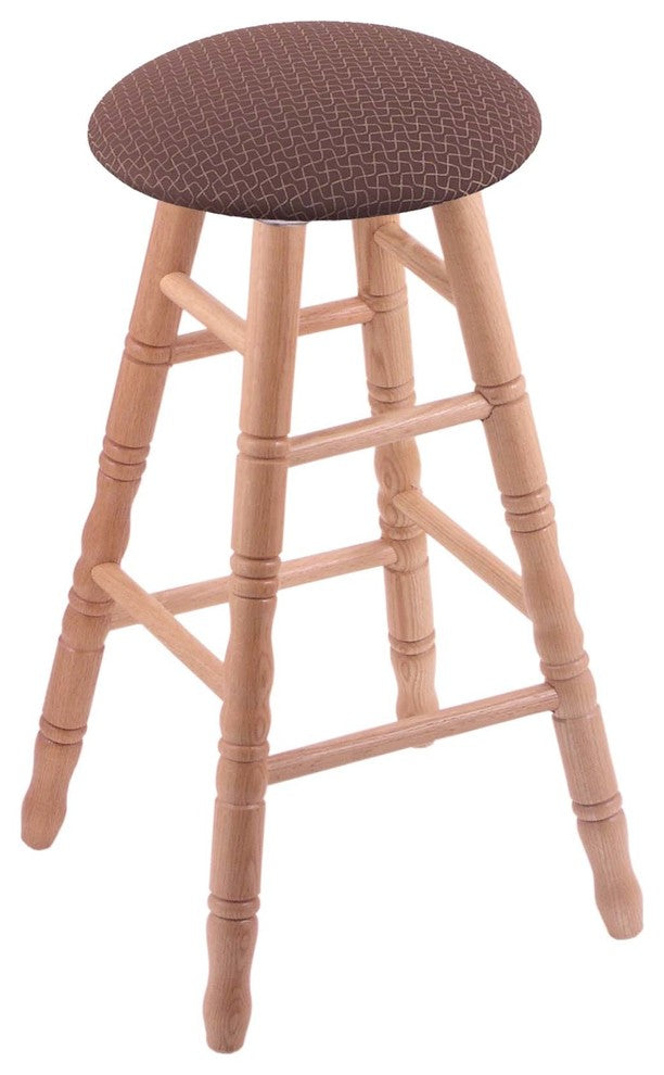 Holland Bar Stool, Oak Round Cushion Counter Stool, Turned Legs