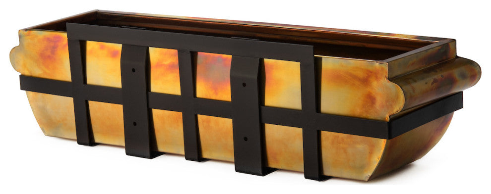 H Potter Rustic Copper Window Boxes Outdoor Decor, 30"