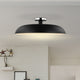 Colony 1-Light Large Semi-Flush Mount Fixture, Matte Black With Polished Nickel