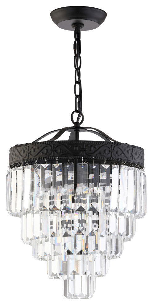 Wyatt 2-Light Crystal LED Chandelier, Bronze / Clear, Width: 12"